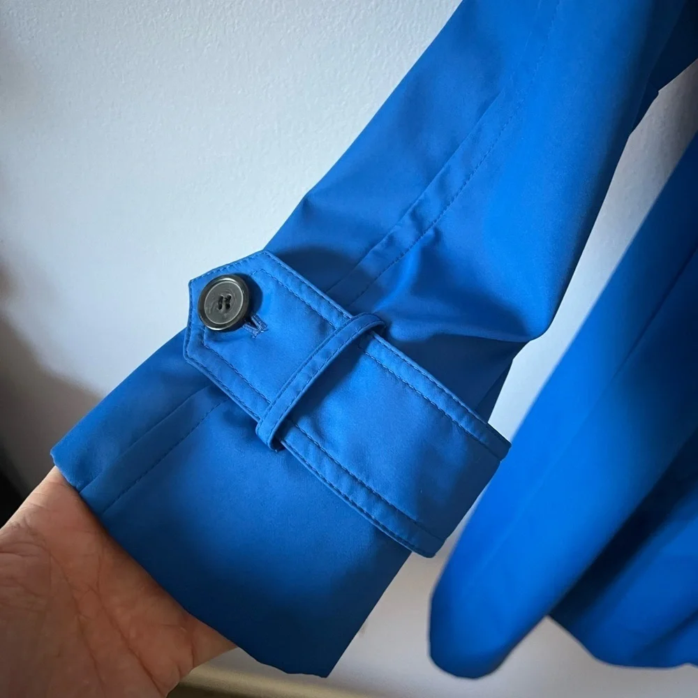 dennis basso Vibrant Blue Trench Coat